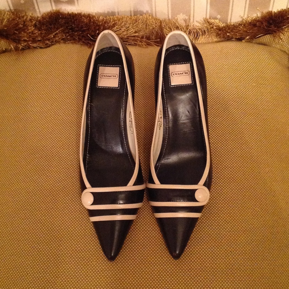 Authentic COACH Shoes Two Toned Soft Black Leather
